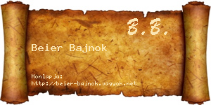 Beier Bajnok névjegykártya